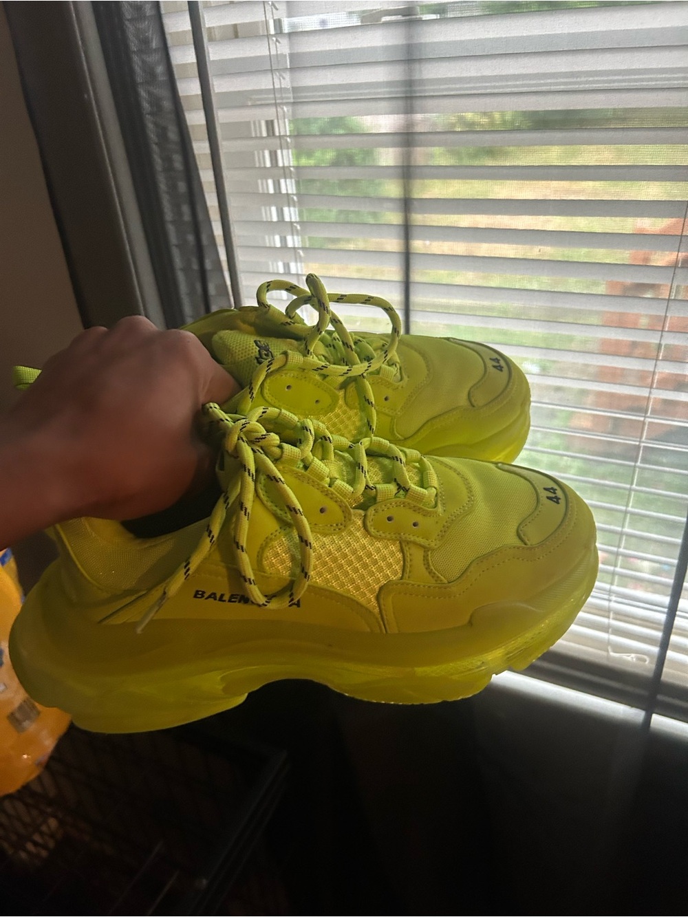 Balenciaga Neon Yellow Triple S Sneaker - Picture 3 of 7